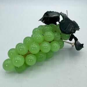Sold-Vintage Glass Grape Cluster 5" UV Glow Chandelier - Curtain Tieback -